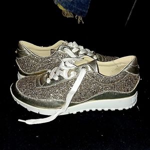 Gold Jimmy Choo shoes